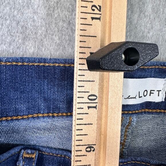 Loft Jeans Blue Women 25/0 Distressed Denim Modern Skinny HighRise Crop Raw Hem - Picture 11 of 13